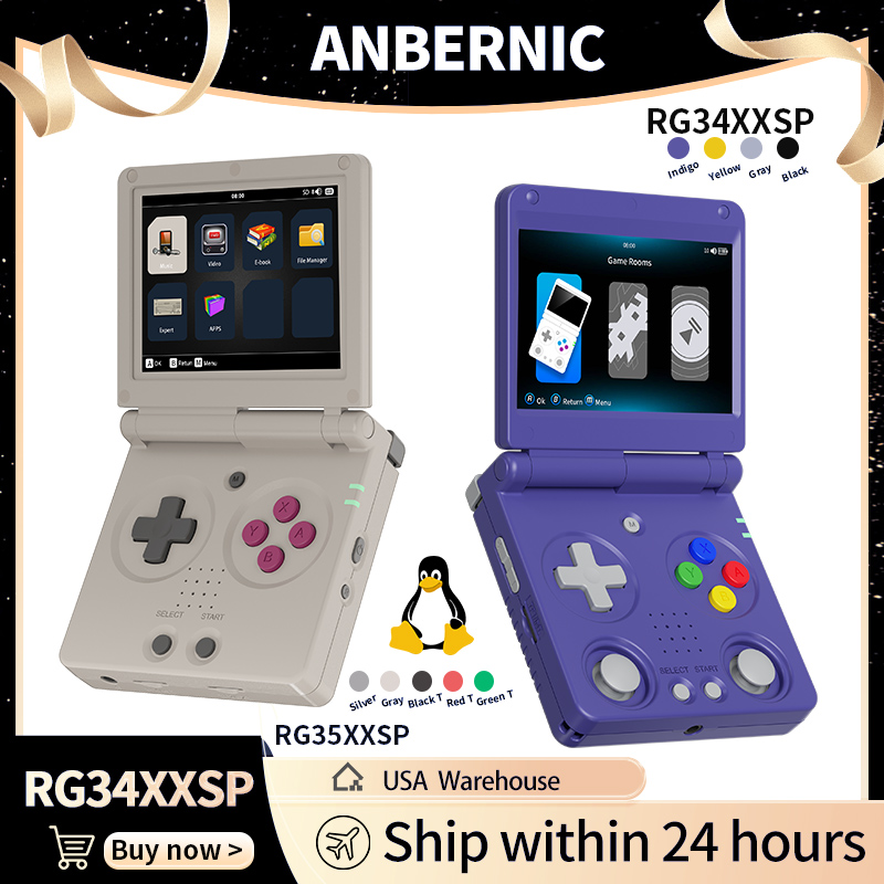 Gaming Console Retro Handheld - Anbernic RG34XXSP RG35XXSP 플립 휴대용 게임