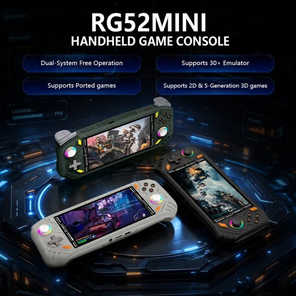Q21 Gaming Console - RG52 미니 휴대용 게임 콘솔 5.5인치