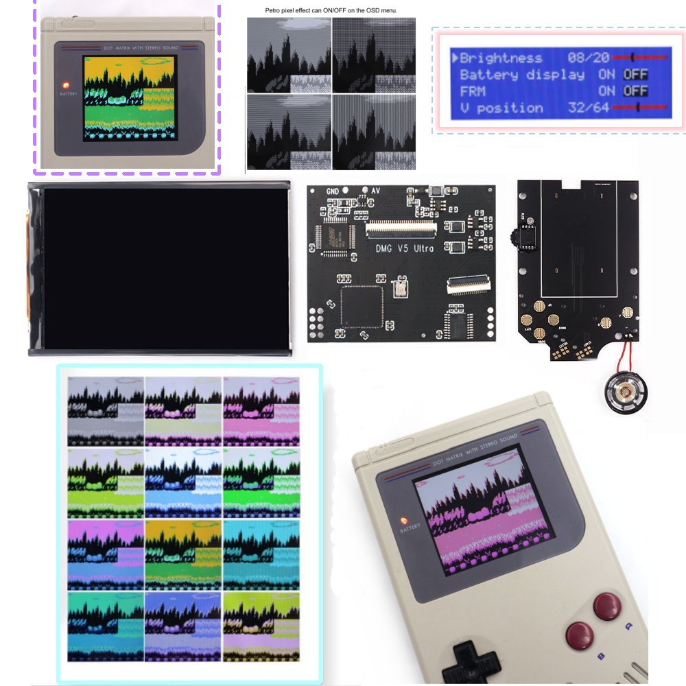 Gaming Console Gp Pro - 36가지 색상 변환 모드 RIPS 스크린