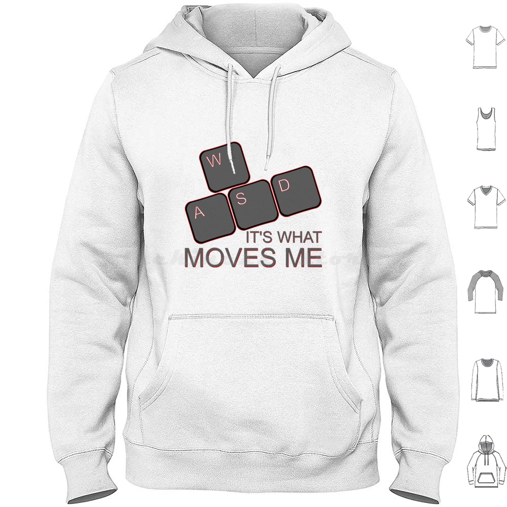 Gaming Console With Keyboard - Wasd Moves Me 후드티 긴팔 게임용