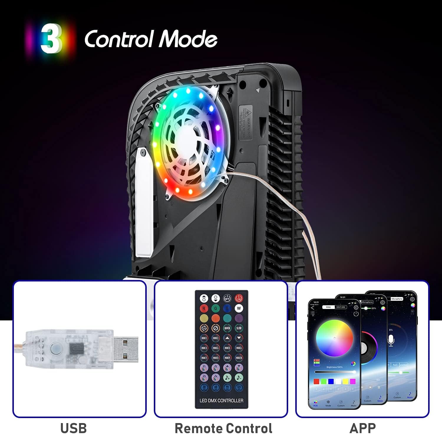 Sony Console Ps5 Pro - PS5 Pro/Slim/Fat 오리지널 콘솔용 RGB LED