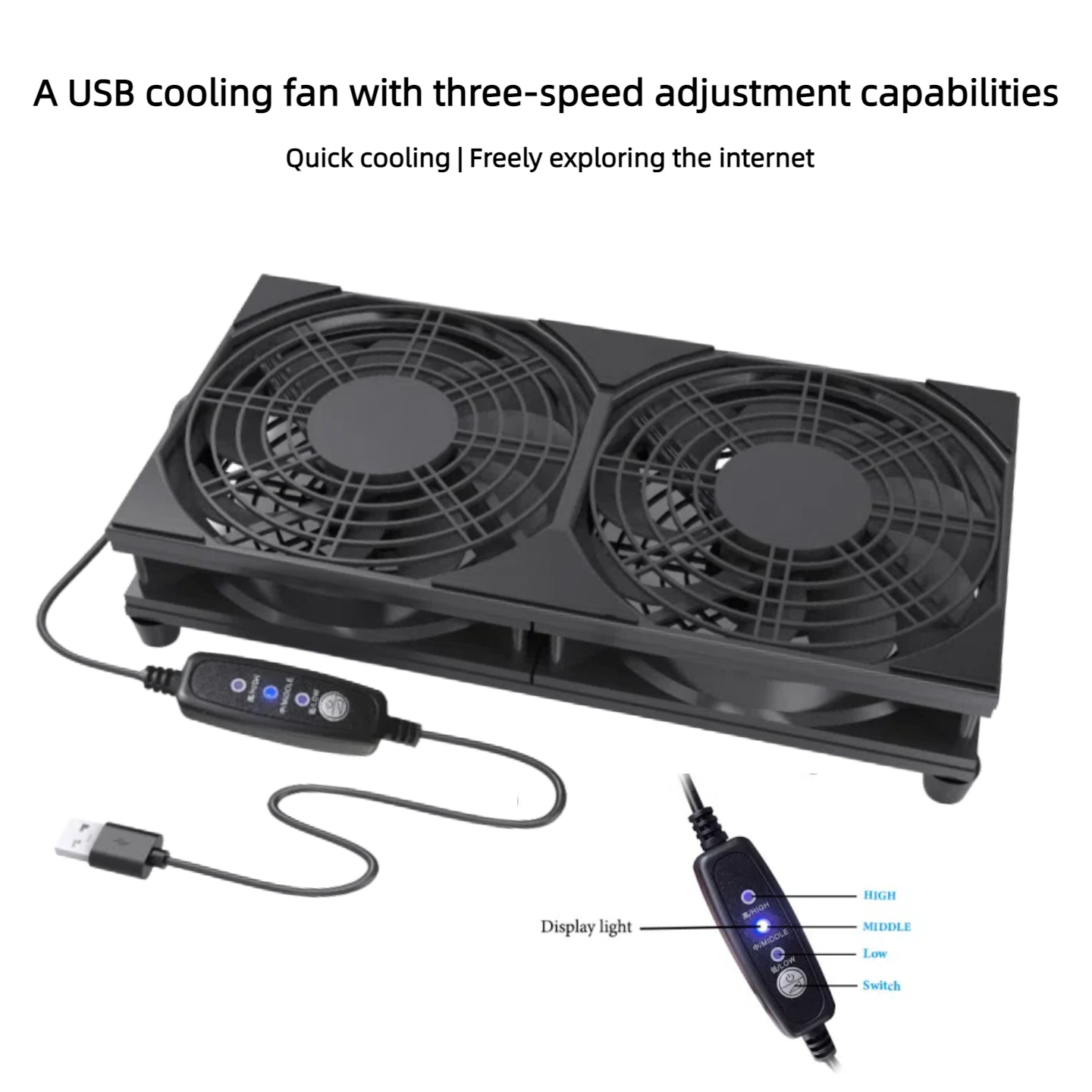 3단 속도 조절 기능이 있는 듀얼 USB 냉각 팬 |  - Gaming Console And Controller 리뷰 및 가격